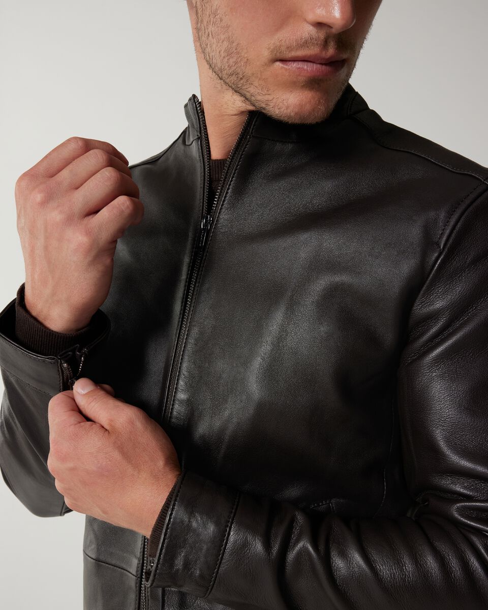 Brown Clean Biker Jacket